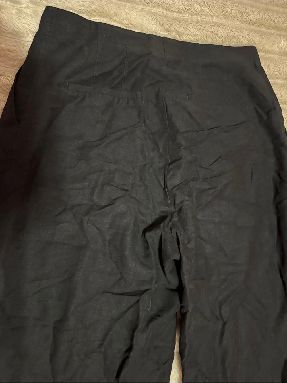 H&M Black Wide Leg Linen Women's Pants